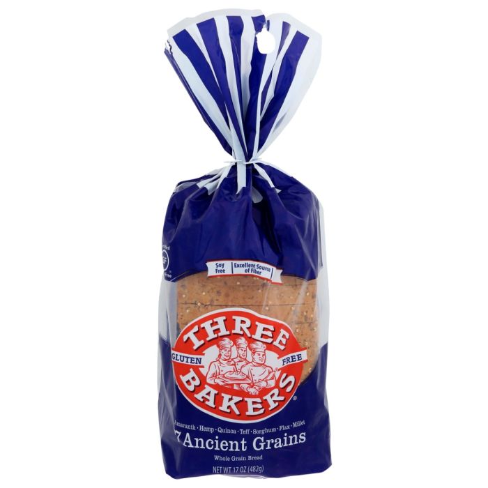 THREE BAKERS: 7 Ancient Grains Whole Grain Bread, 17 oz
