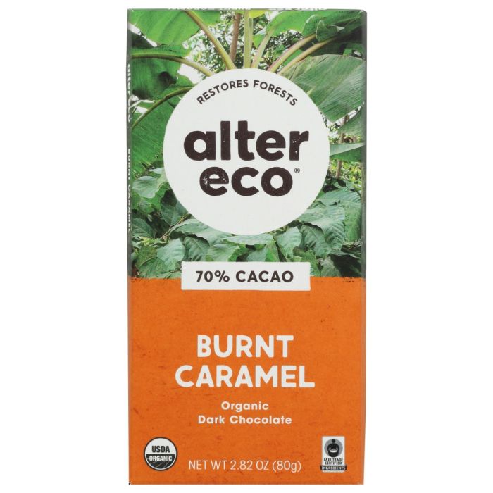 ALTER ECO: Dark Salted Chocolate Bar Burnt Caramel, 2.82 oz