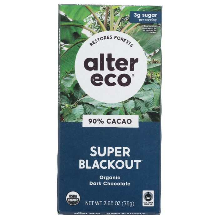 ALTER ECO: Organic Chocolate Bar Super Blackout, 2.65 oz