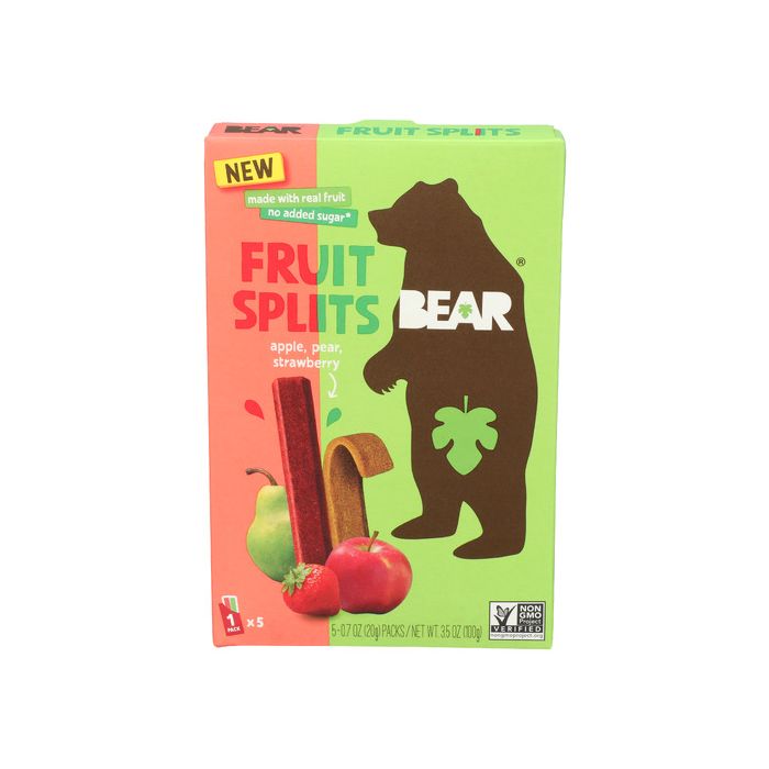 BEAR SNACKS: Strawberry Apple Fruit Splits, 3.5 oz