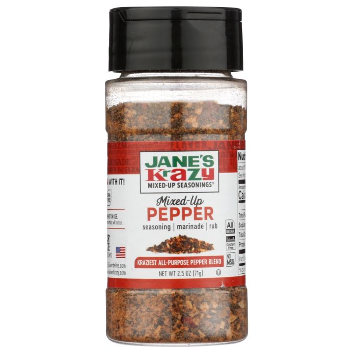 JANES KRAZY MIXED UP SEASONINGS: Pepper Krazy Mixed, 2.5 oz