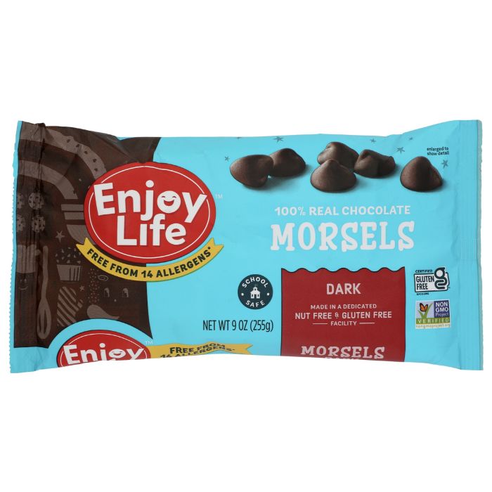 ENJOY LIFE: Morsels Regular Sized Dark Chocolate, 9 oz