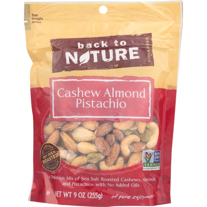 BACK TO NATURE: Cashew Almond Pistachio Mix, 9 oz