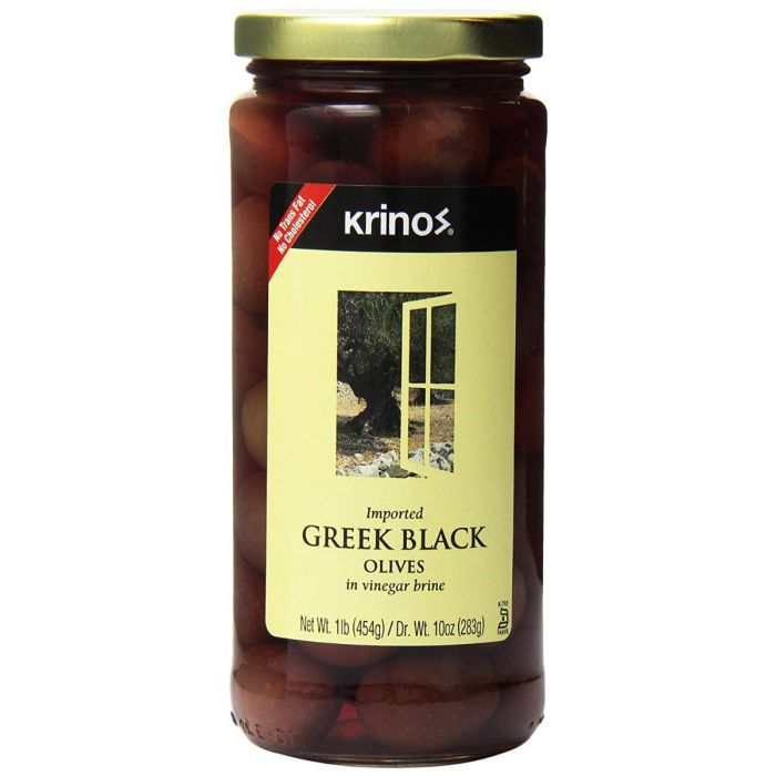 KRINOS: Greek Black Olives, 16 oz