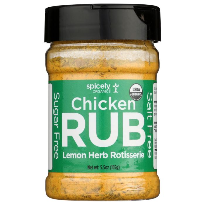 SPICELY ORGANICS: Lemon Herb Rotisserie Chicken Rub, 5.5 oz