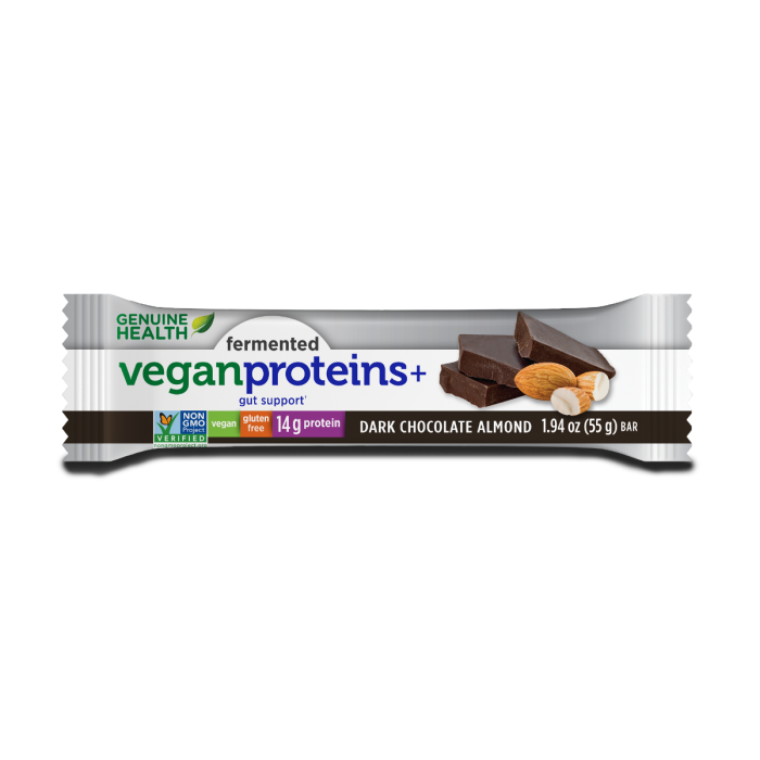 GENUINE HEALTH USA: Vegan Proteins Plus Dark Chocolate Almond Bar, 1.94 oz