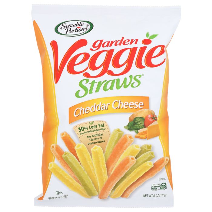 SENSIBLE PORTIONS: Straw Veggie Cheddr Chese, 7 oz