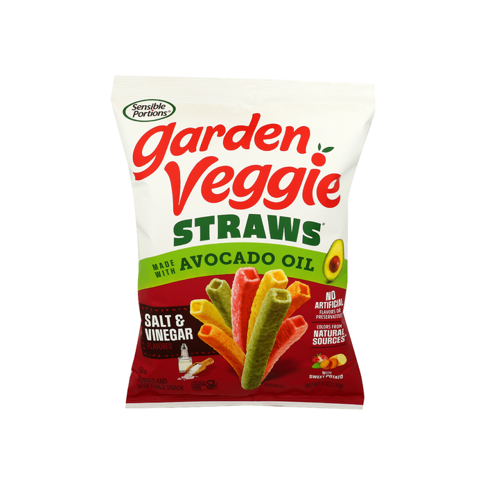 SENSIBLE PORTIONS: Salt And Vinegar Veggie Straws With Avocado Oil, 6 oz