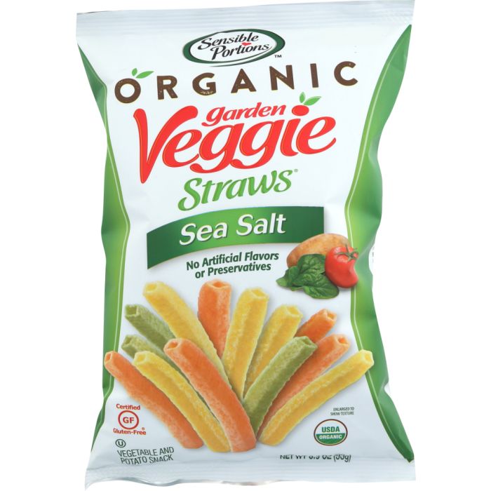 SENSIBLE PORTIONS: Veggie Straw Sea Salt Organic, 3.3 oz
