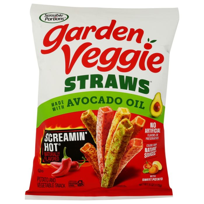 SENSIBLE PORTIONS: Screamin' Hot Garden Veggie Straws, 6 oz