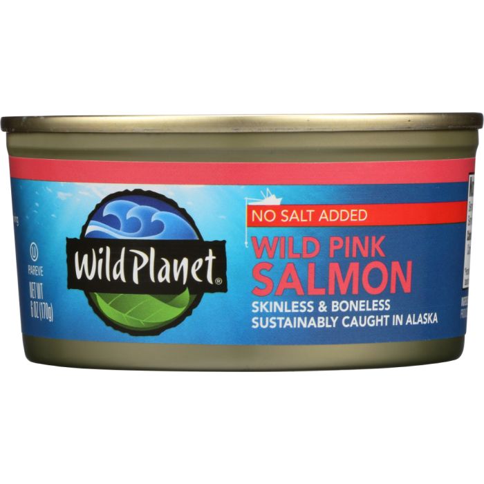WILD PLANET: Alaska Pink Salmon No Salt, 6 oz