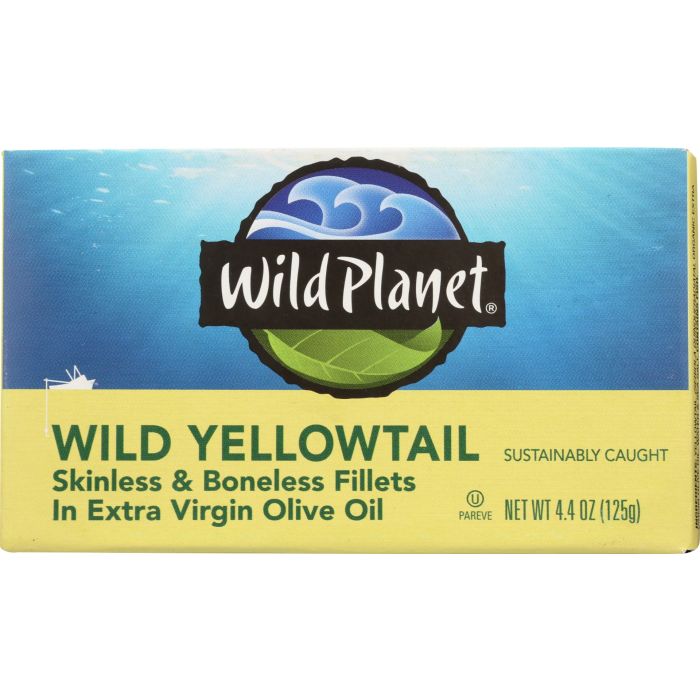 WILD PLANET: Wild Yellowtail Boneless Skinless in Extra Virgin Olive Oil, 4.4 oz