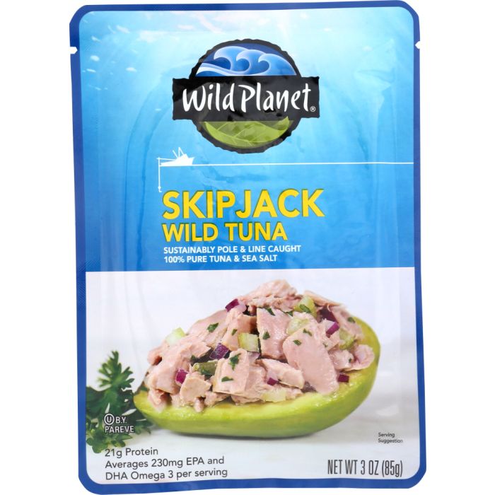 WILD PLANET: Skipjack Wild Tuna Pouch, 3 oz