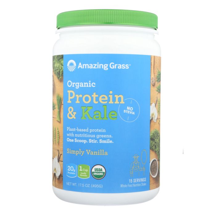 AMAZING GRASS: Organic Protein & Kale Simply Vanilla, 17.5 oz