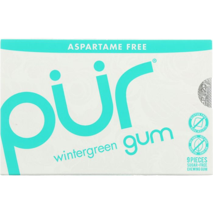 PUR GUM: Aspartame Free Gum Wintergreen, 9 pc