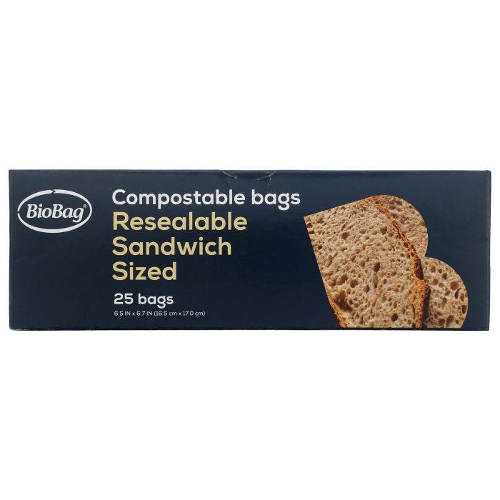 BIOBAG: Resealable Sandwich Bags, 25 bg
