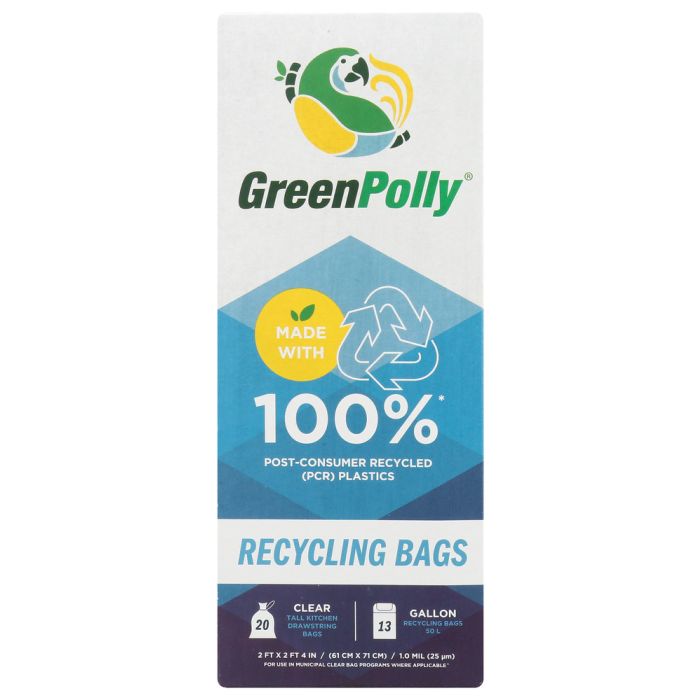 GREENPOLLY: Recycling Bags 13 Gallon, 20 bg 
