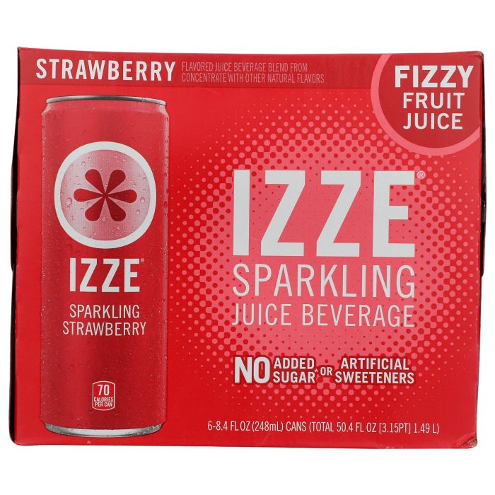 IZZE BEVERAGE: Sparkling Strawberry Juice 6pk, 50.4 fo