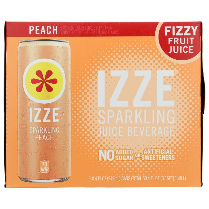 IZZE BEVERAGE: Sparkling Peach Juice 6pk, 50.4 fo