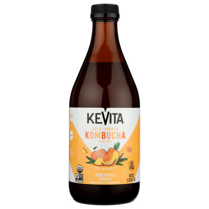 KEVITA: Pineapple Peach Master Brew Kombucha, 40 fo