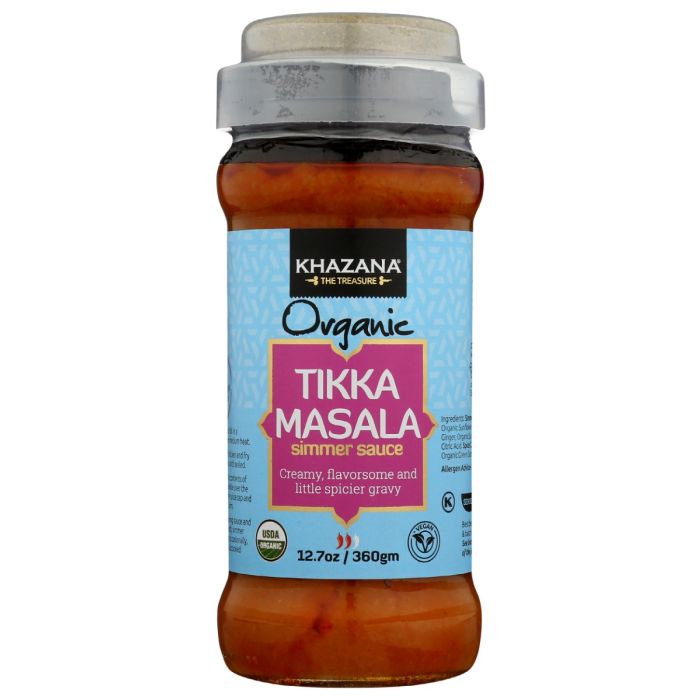 KHAZANA: Organic Tikka Masala Simmer Sauce With Spice Cap, 12.7 oz
