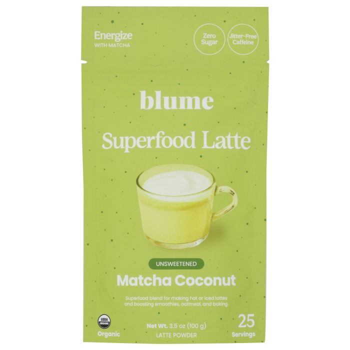 BLUME: Superfood Latte Powder Matcha Coconut Blend, 3.5 oz