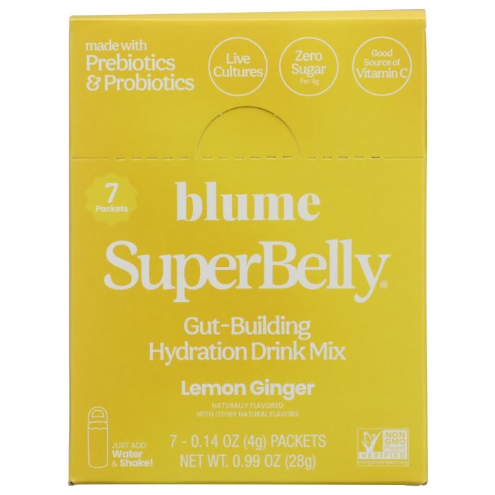 BLUME: SuperBelly Lemon Ginger 7 Packets, .99 oz