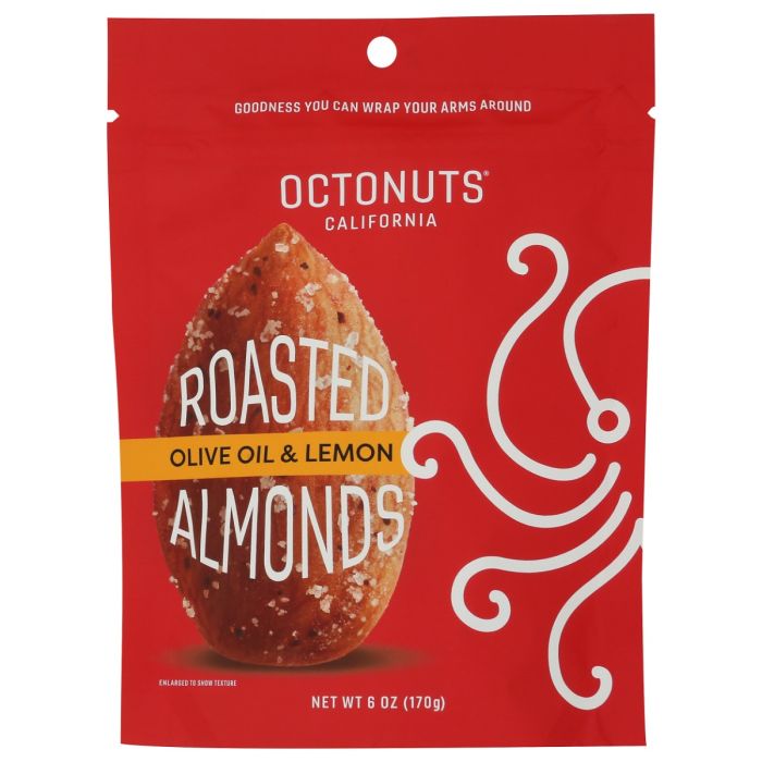 OCTONUTS: Olive Oil and Lemon Roasted Almonds, 6 oz