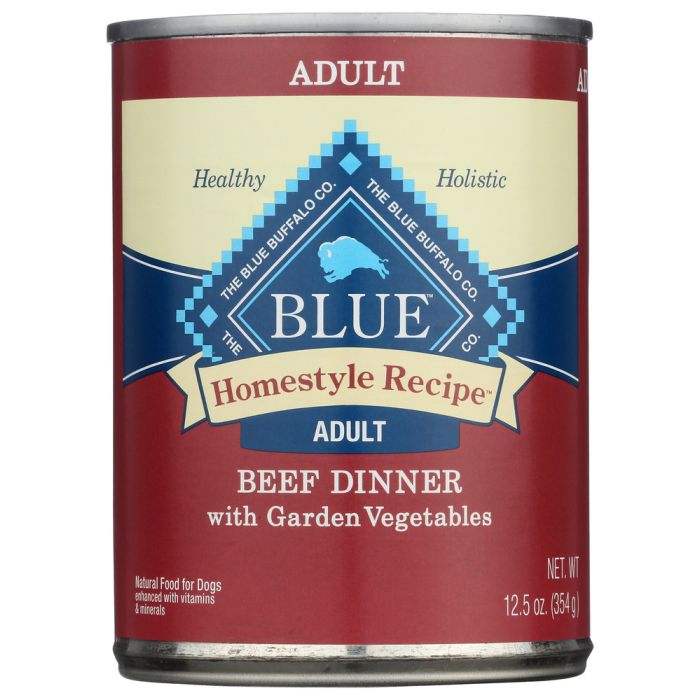 BLUE BUFFALO: Homestyle Recipe Adult Dog Food Beef Dinner with Garden Vegetables, 12.5 oz