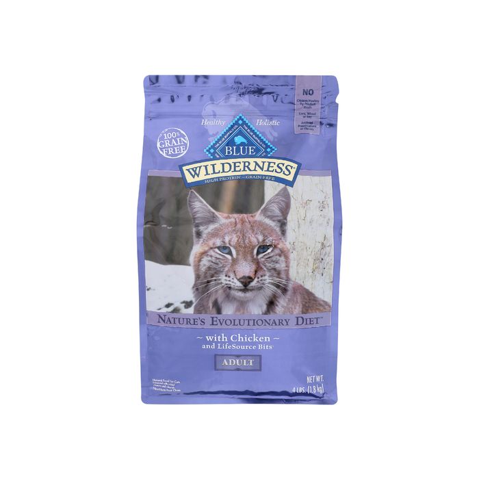 BLUE BUFFALO: Wilderness Adult Cat Food Chicken Recipe, 4 lb