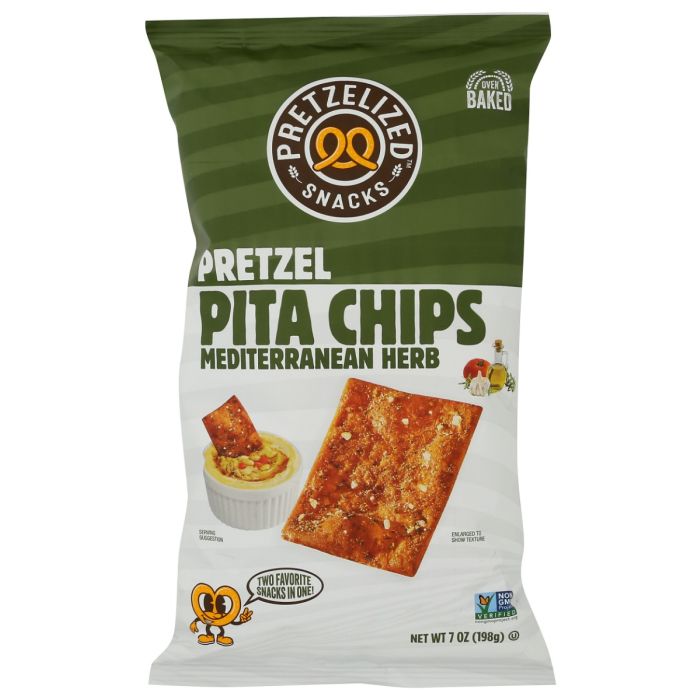 PRETZELIZED SNACKS: Mediterranean Herb Pretzel Pita Chips, 7 oz