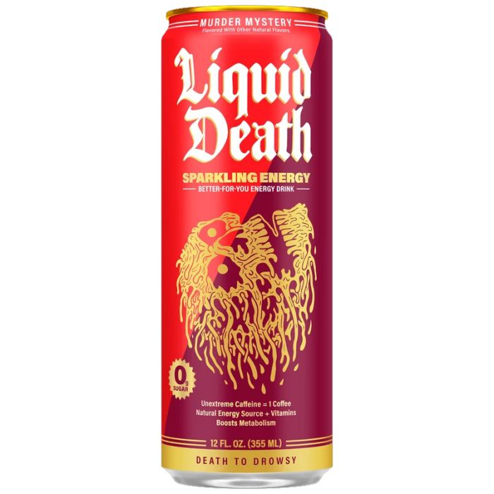 LIQUID DEATH: Murder Mystery Sparkling Energy Drink, 12 fo