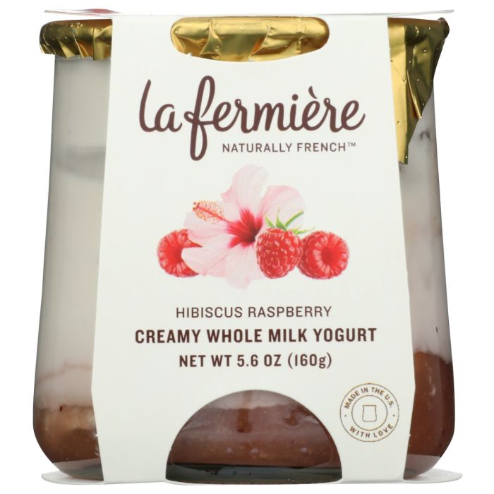 LA FERMIERE: Hibiscus Raspberry Creamy Whole Milk Yogurt, 5.6 oz