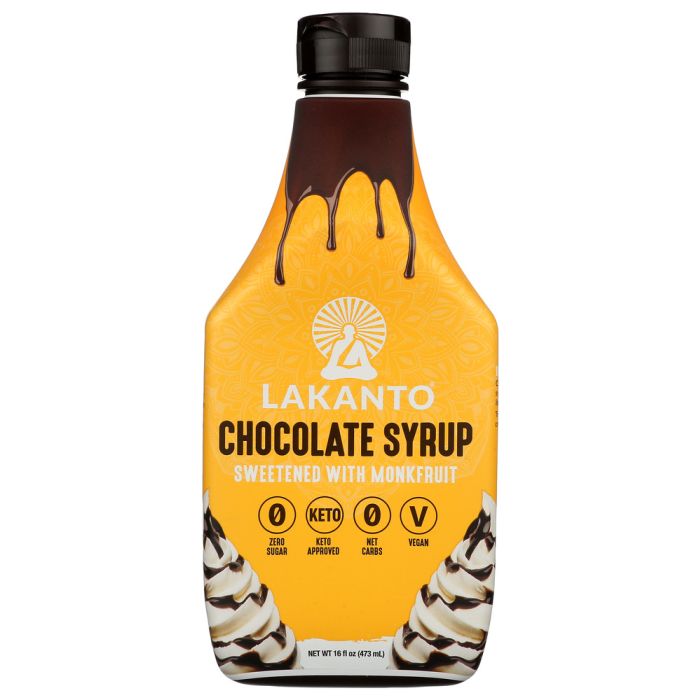 LAKANTO: Sugar Free Chocolate Syrup, 16 fo