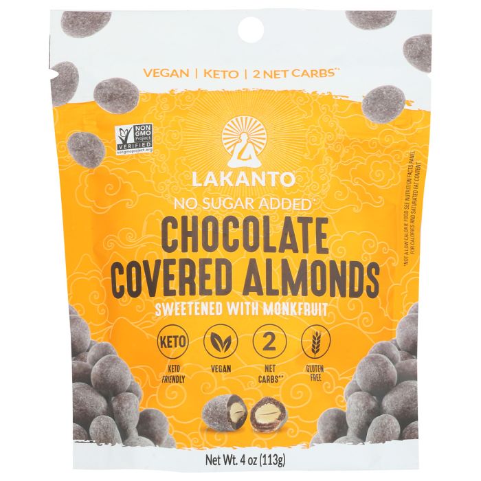 LAKANTO: Almonds Choc Covrd, 4 oz