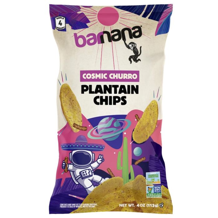 BARNANA: Cosmic Churro Plantain Chips, 4 oz