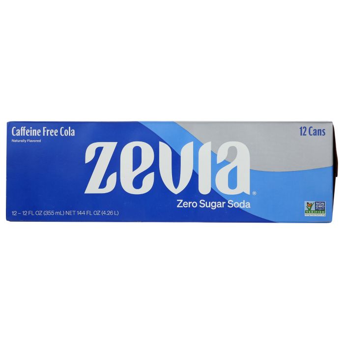 ZEVIA: Zero Sugar Soda Caffeine Free Cola 12pk, 144 fo