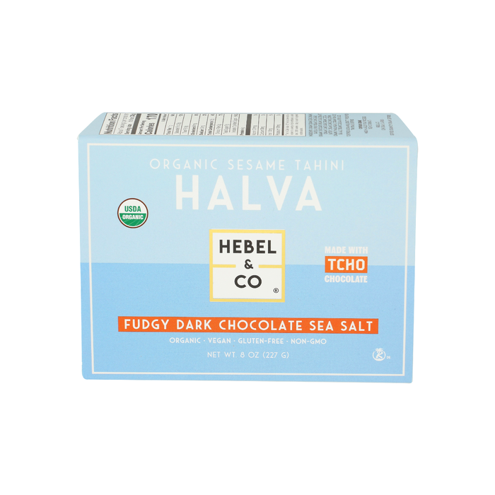 HEBEL & CO: Organic Fudgy Dark Chocolate Sea Salt Halva, 8 oz