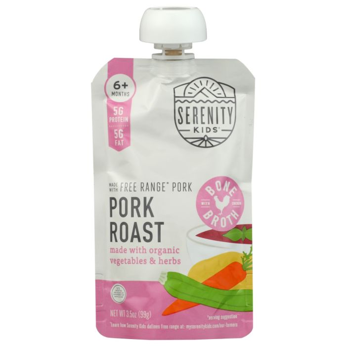 SERENITY KIDS: Pork Roast Baby Food Pouch, 3.5 oz
