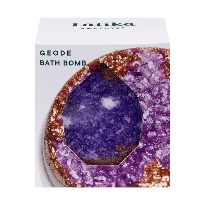 LATIKA BEAUTY: Amethyst Geode Bath Bomb, 7.5 oz