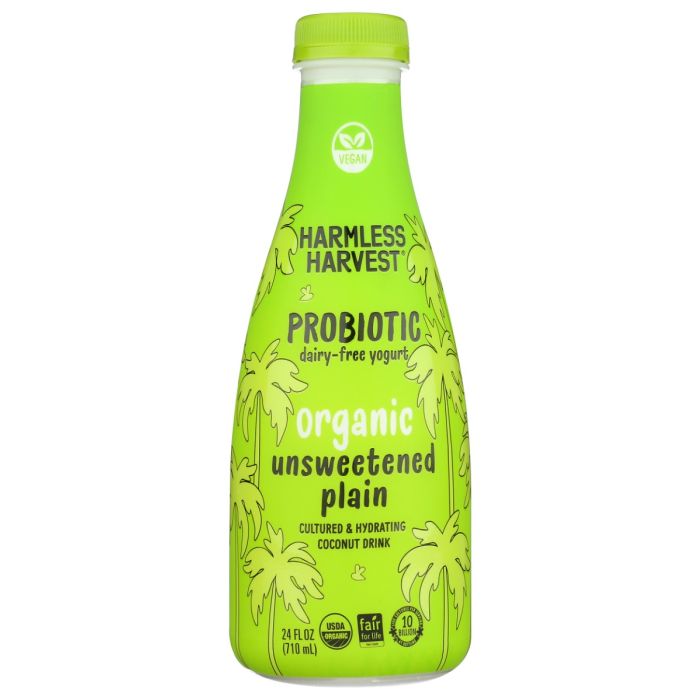 HARMLESS HARVEST: Dairy Free Yogurt Organic Unsweetened Plain, 24 fo