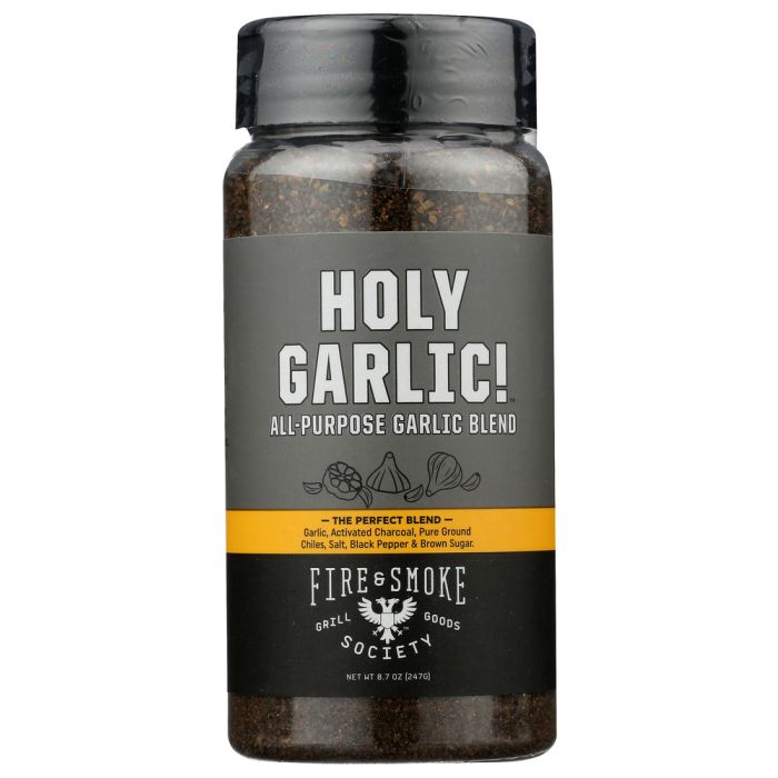 FIRE AND SMOKE: Holy Garlic All Purpose Blend Seasoning, 10 oz