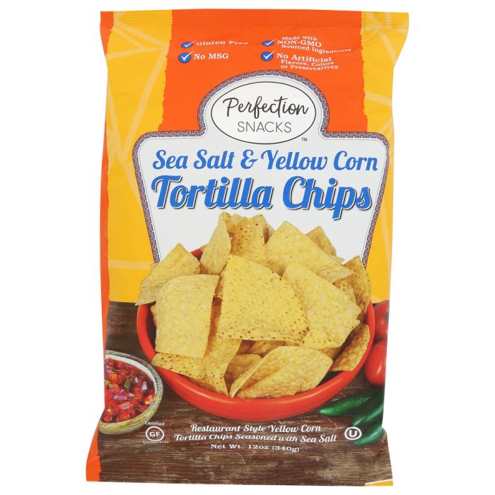 PERFECTION SNACKS: Sea Salt Yellow Corn Tortilla Chips, 12 oz