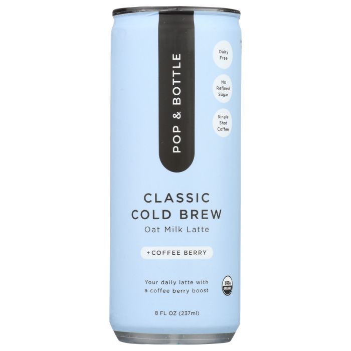 POP AND BOTTLE: Classic Cold Brew Oat Milk Latte, 8 oz