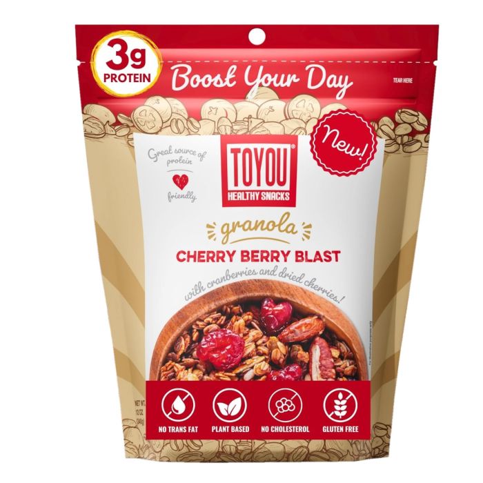 TOYOU SNACKS: Cherry Berry Blast Granola, 12 oz
