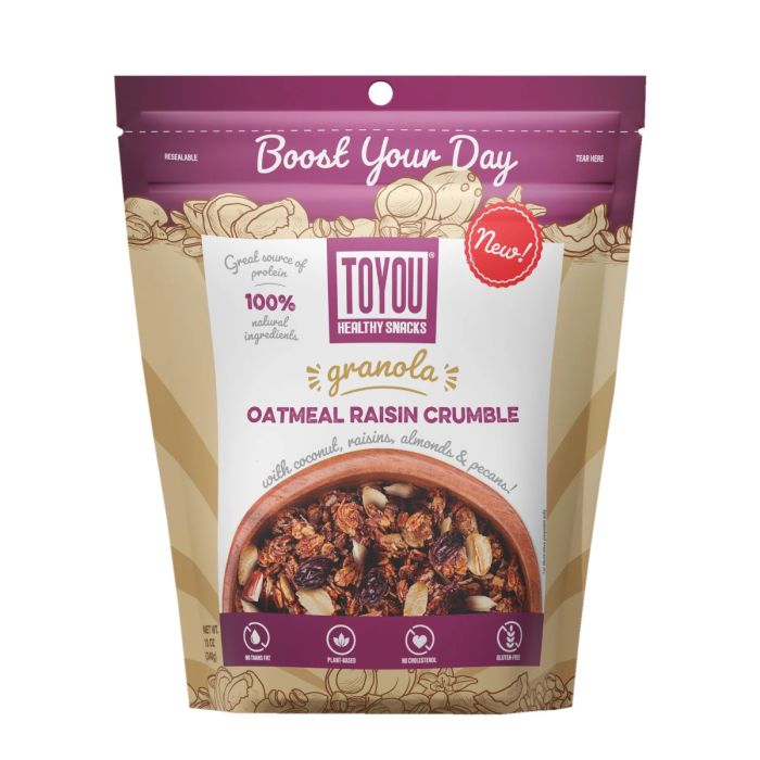 TOYOU SNACKS: Oatmeal Raisin Crumble Granola, 12 oz