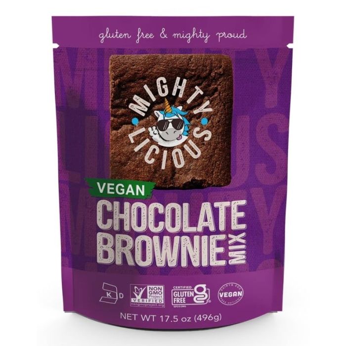 MIGHTYLICIOUS: Vegan Chocolate Brownie Mix, 17.5 oz