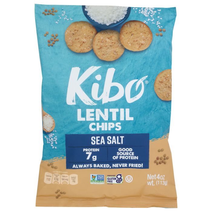 KIBO: Sea Salt Lentil Chips, 4 oz