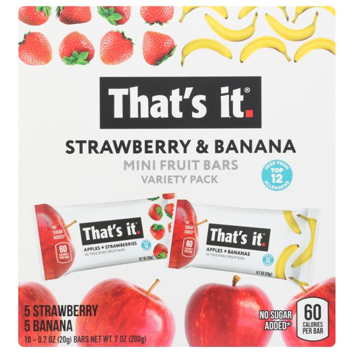 THATS IT: Strawberry and Banana Mini Fruit Bars, 7 oz