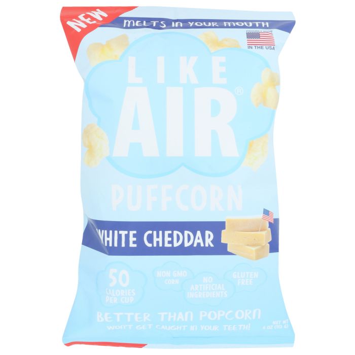 LIKE AIR: White Cheddar Baked Puffcorn, 4 oz